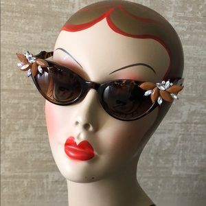OOAK Vintage Vixen Hand Embellished Retro Pinup Sunglasses